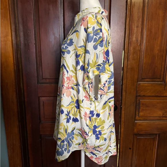 Lauren Ralph Lauren 100% Linen Relaxed Fit Floral Short Sleeve Shirt Size 3X - Picture 4 of 13